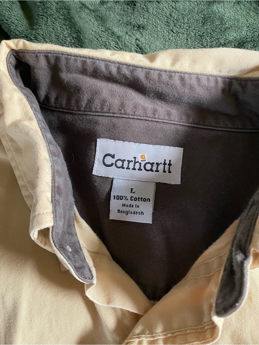 Carhartt Men’s Short Sleeve Button-Down Shirt - Light Tan - Picture 2 of 3